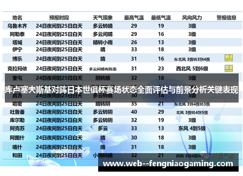 库卢塞夫斯基对阵日本世俱杯赛场状态全面评估与前景分析关键表现